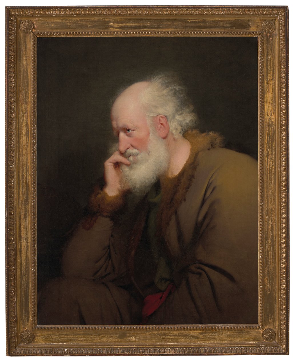 An Old Man, Half-Length, in a Fur-Lined Coat by Joseph Wright of Derby
