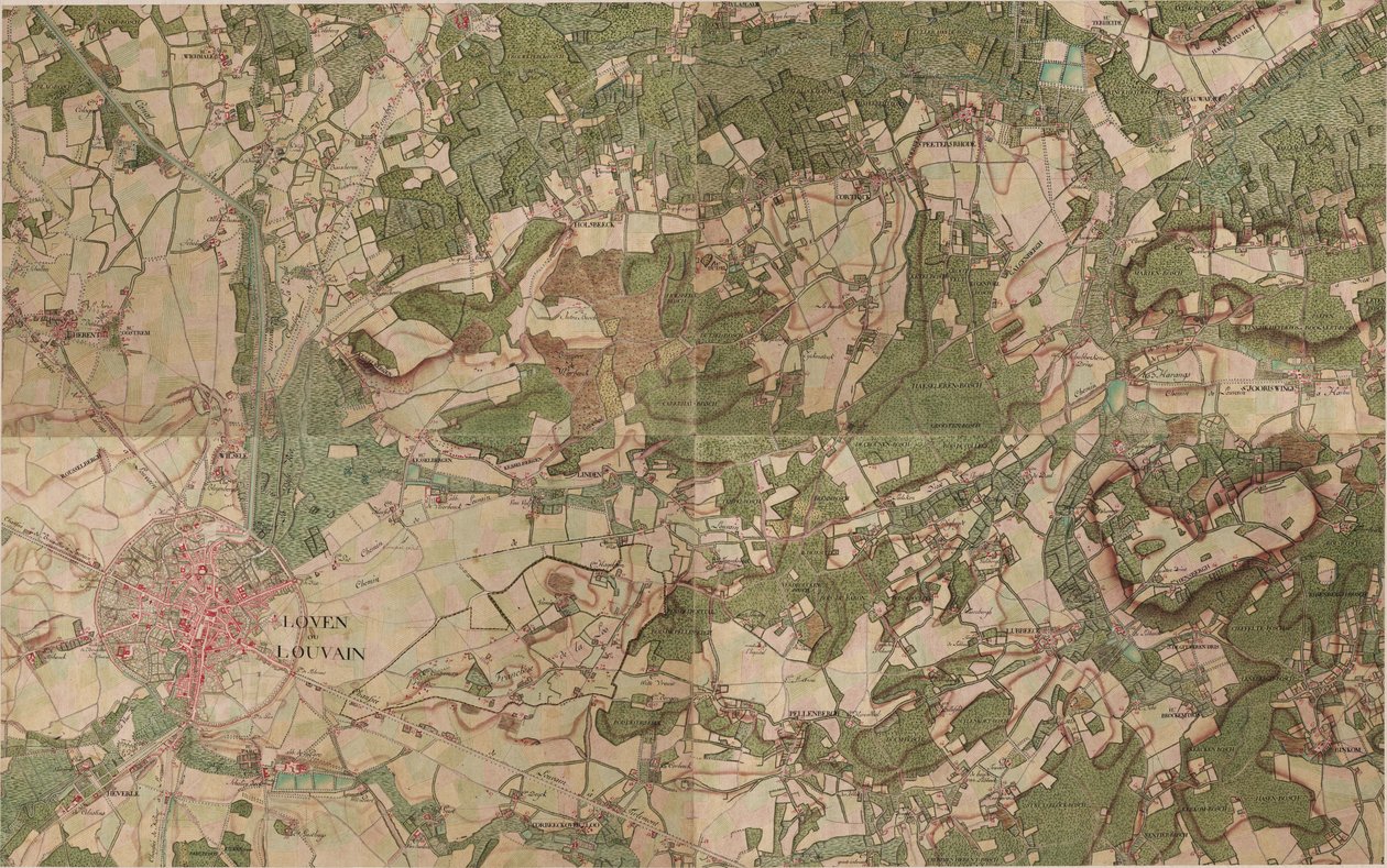 Map of Loven ou Louvain - Leuven by Joseph de Ferraris