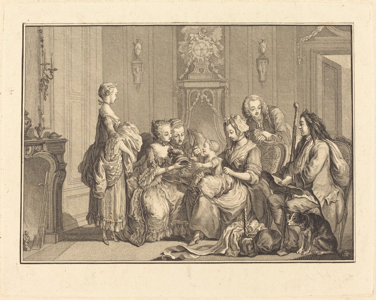The Beautiful Nurse by Joseph de Longueil after Charles Eisen