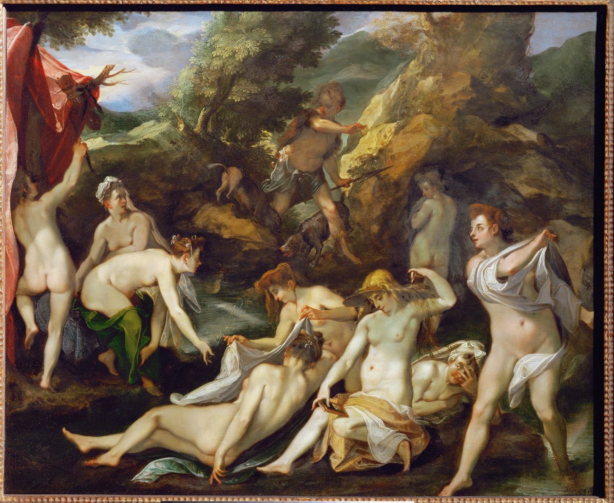 Diana and Her Companions Surprised by Aktaion, Who is Then Changed into a Stag Killed by His Own Dogs by Joseph the younger Heintz