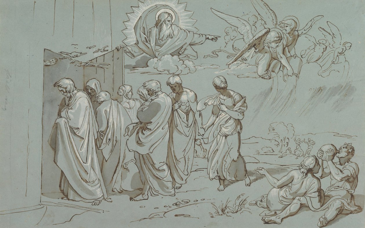 God Summons Noah and His Family into the Ark, 1827 by Joseph von Fuhrich