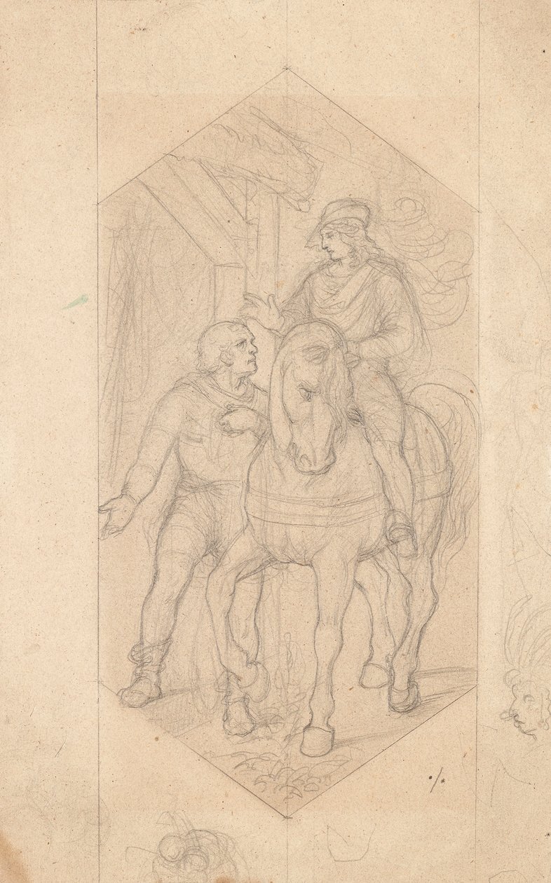 Rider and Man on Foot by Joseph von Fuhrich