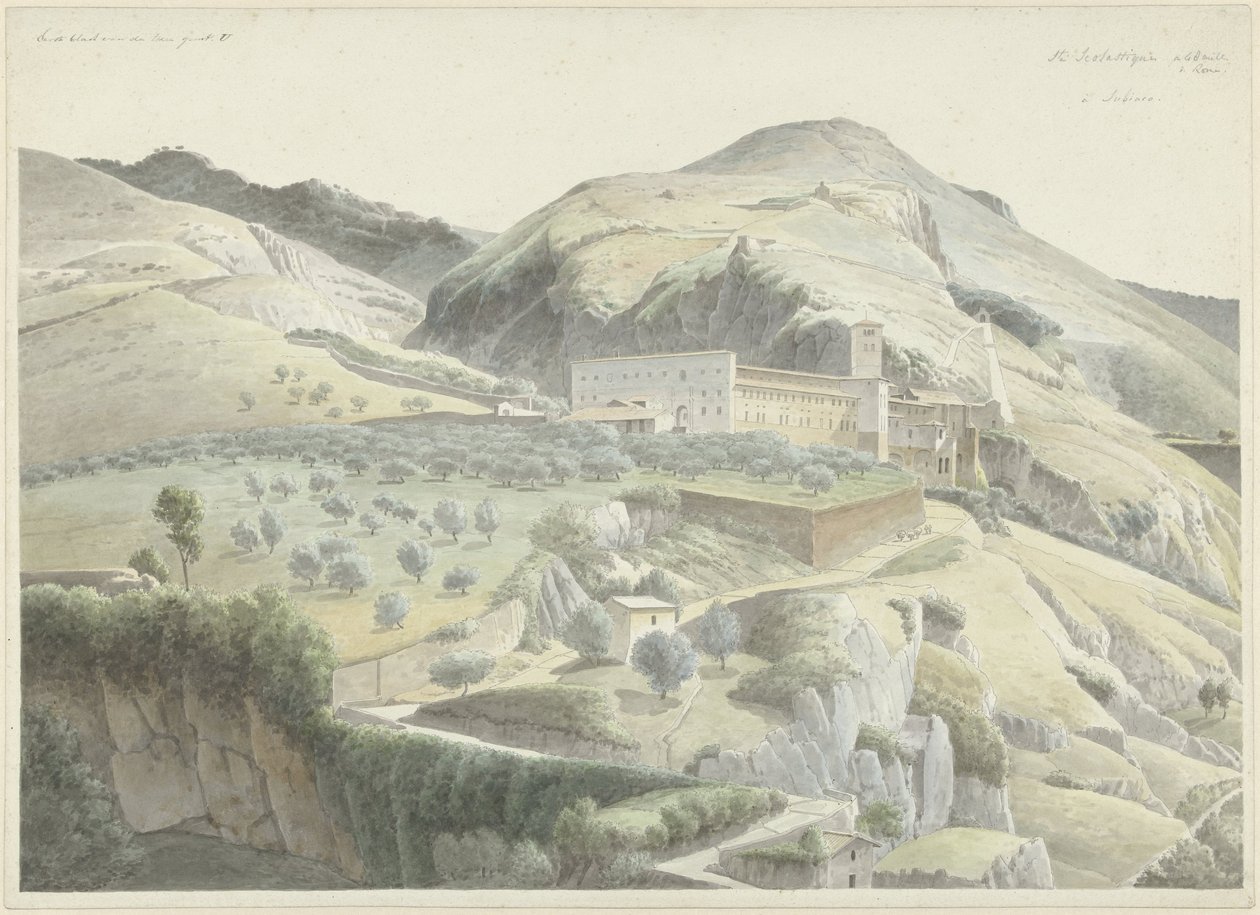 Landscape with Monastery near Subiaco by Josephus Augustus Knip