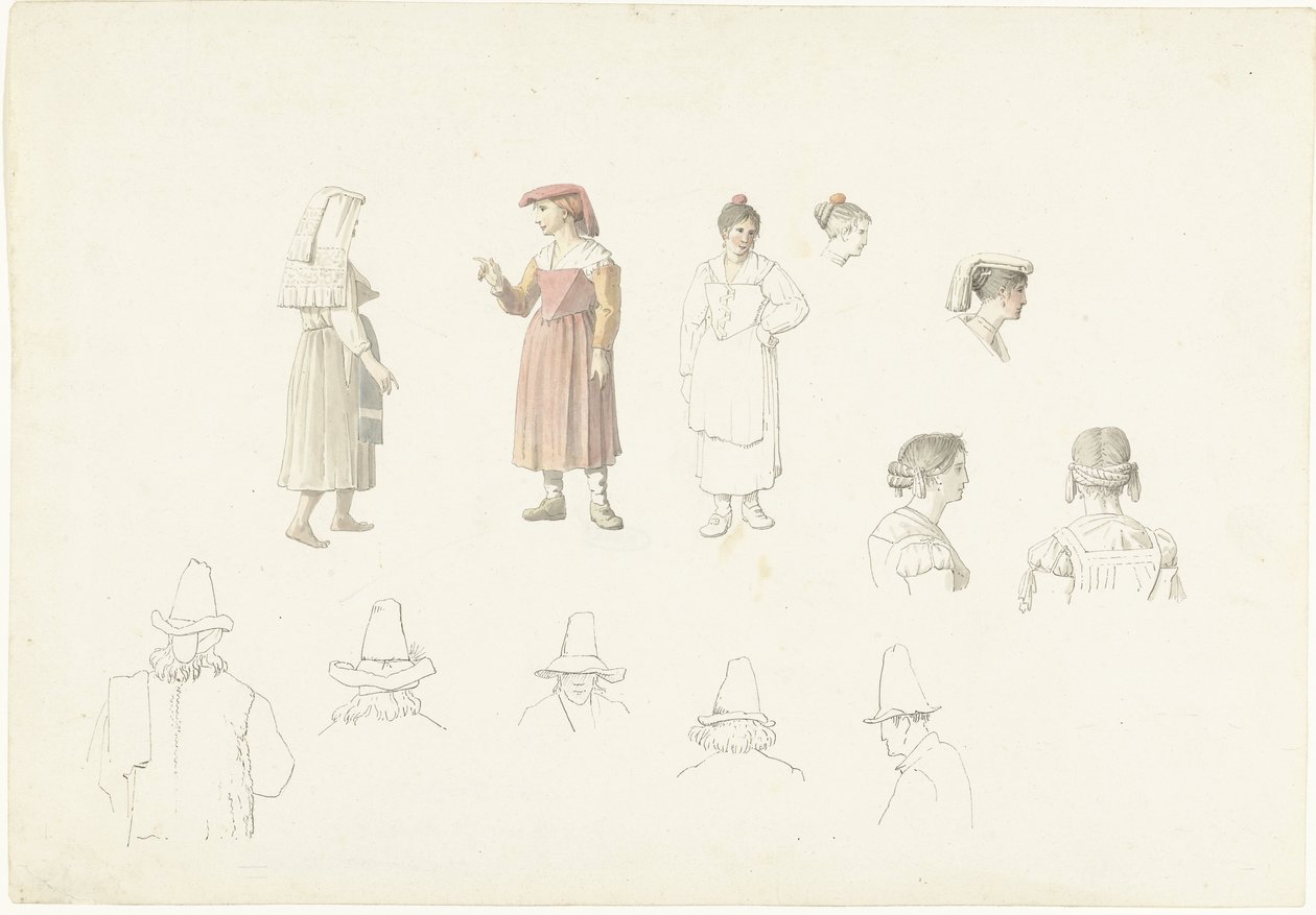 Study Sheet with Italian Farmers by Josephus Augustus Knip