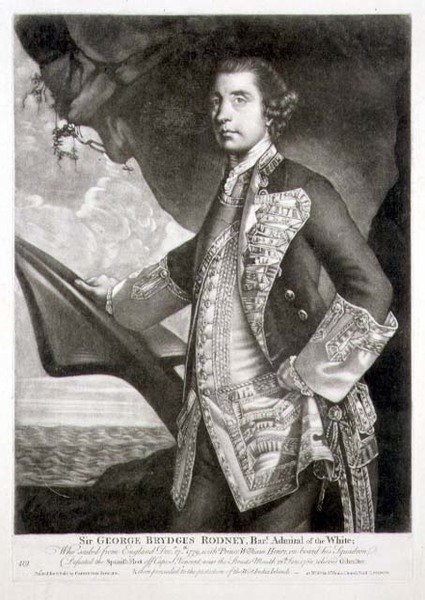 Portrait of Sir George Brydges Rodney (1719-92) Admiral of the White, Engraved by William Dickinson (1746-1823) Pub. by Carington Bowles (fl.1744-93) by Joshua (after) Reynolds