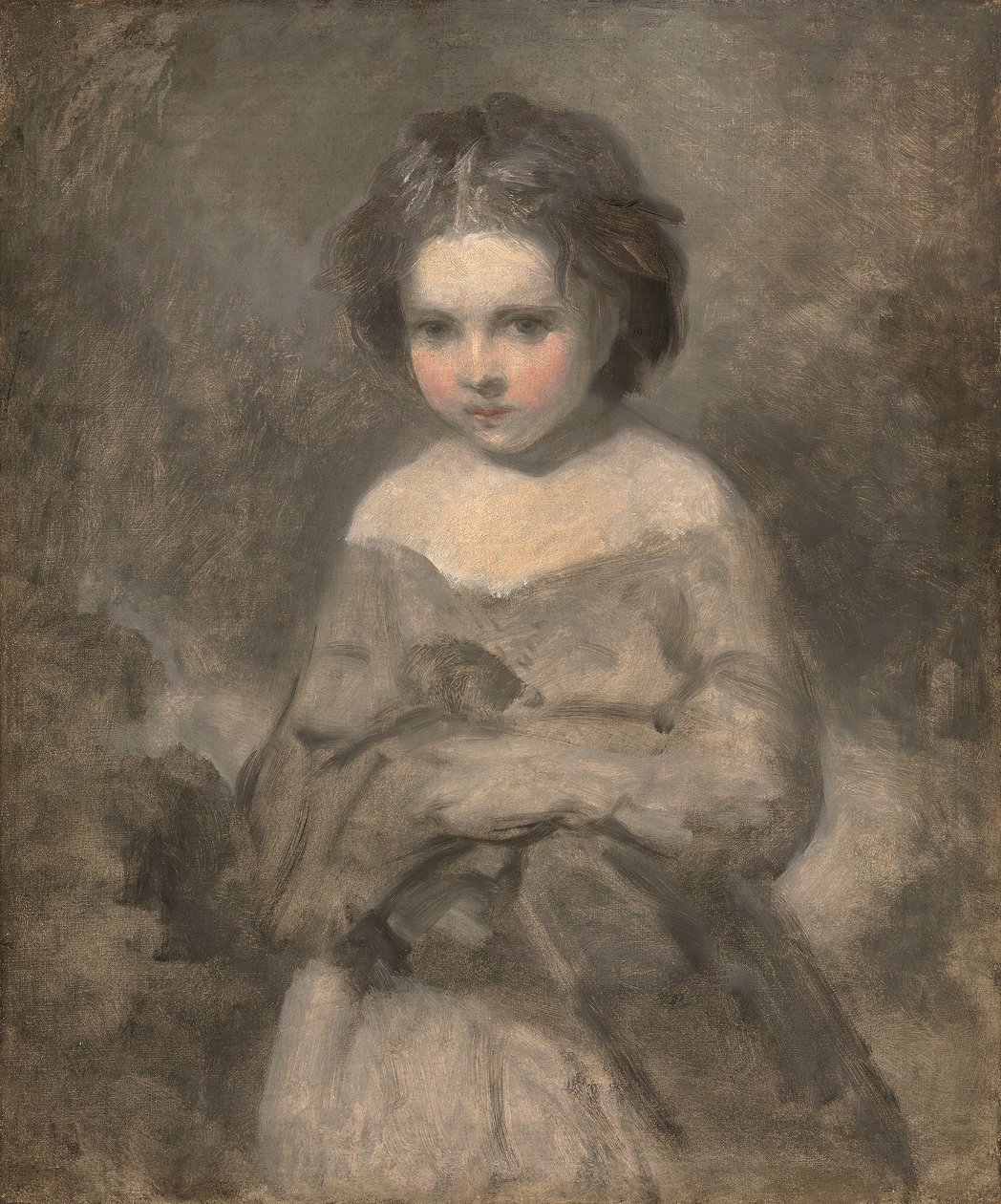Study of a young girl, half-length - unfinished by Joshua (studio of) Reynolds