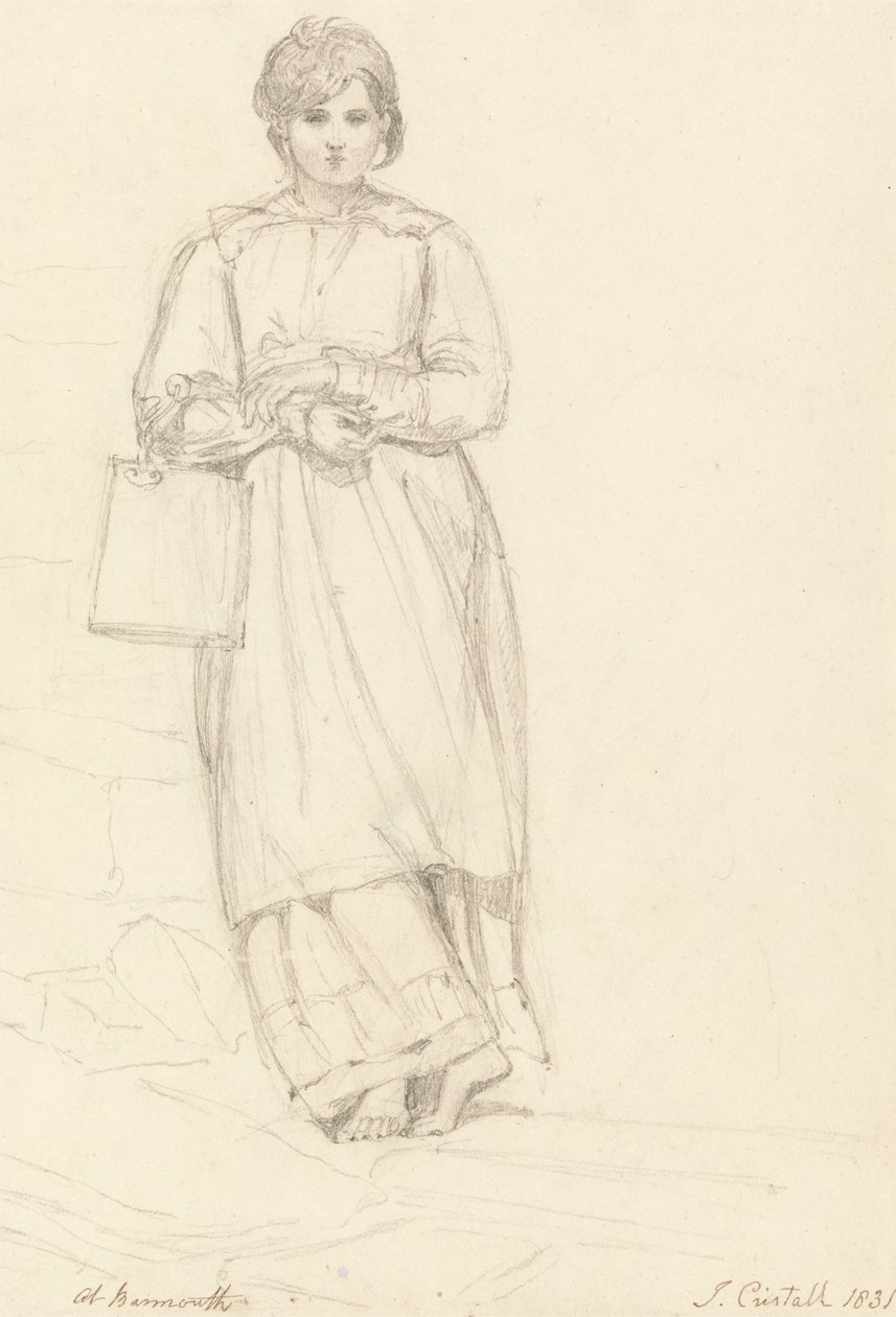 Young Girl Holding a Milk Can by Joshua Cristall