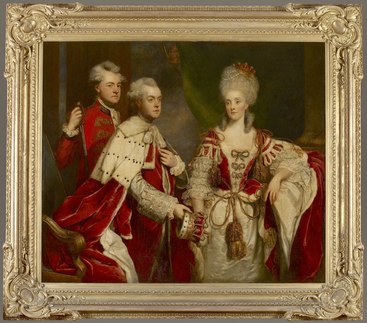 George, 2nd Earl Harcourt, his wife Elizabeth, and brother William by Joshua Reynolds