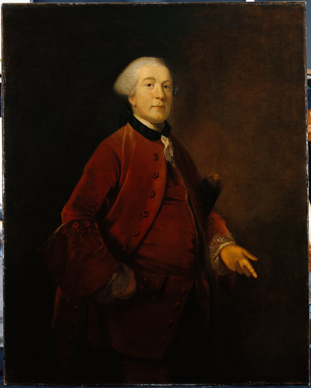 Portrait of George Ashby, standing, three-quarter length, wearing a jacket and waistcoat by Joshua Reynolds