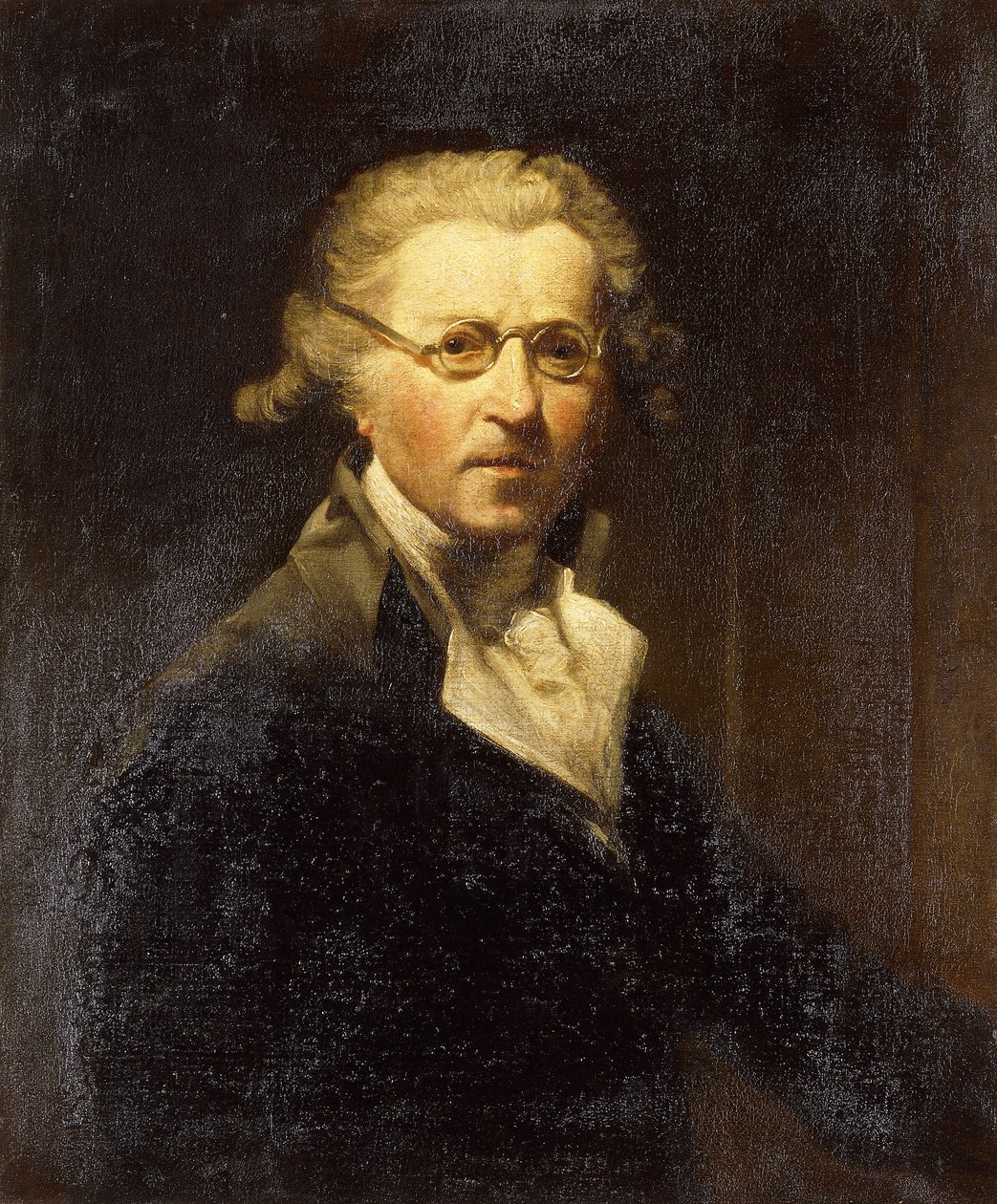 Portrait of the Artist, half-length, in an Olive Green Coat, Wearing Spectacles by Joshua Reynolds