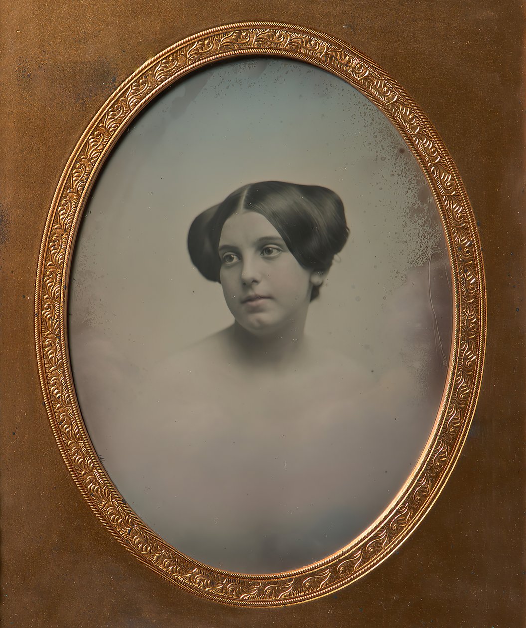 Young Woman with Hair Styled in Two Buns by Josiah Johnson Hawes, Albert Sands Southworth