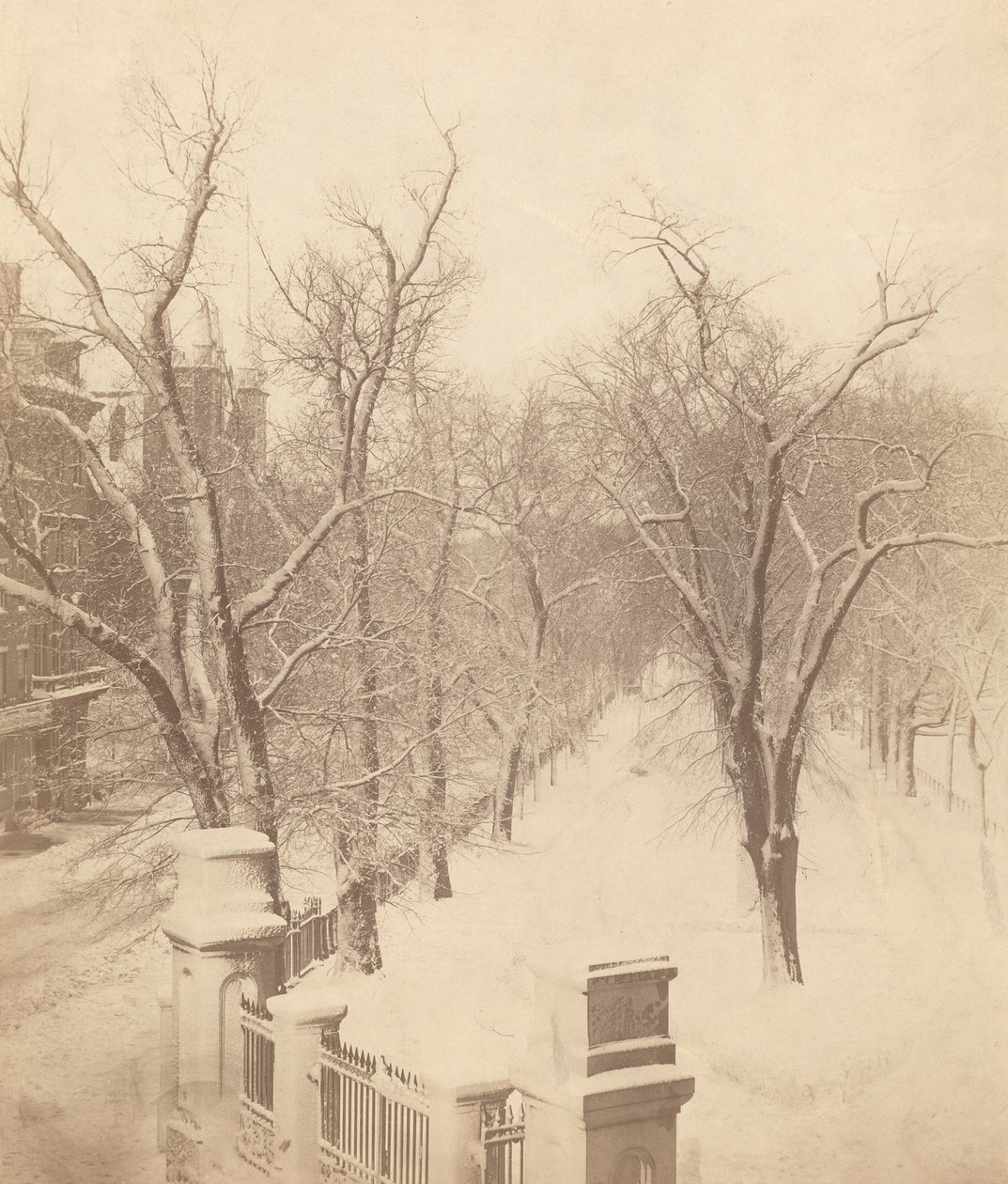 Boston Common Snow Scene, 1850s by Josiah Johnson Hawes