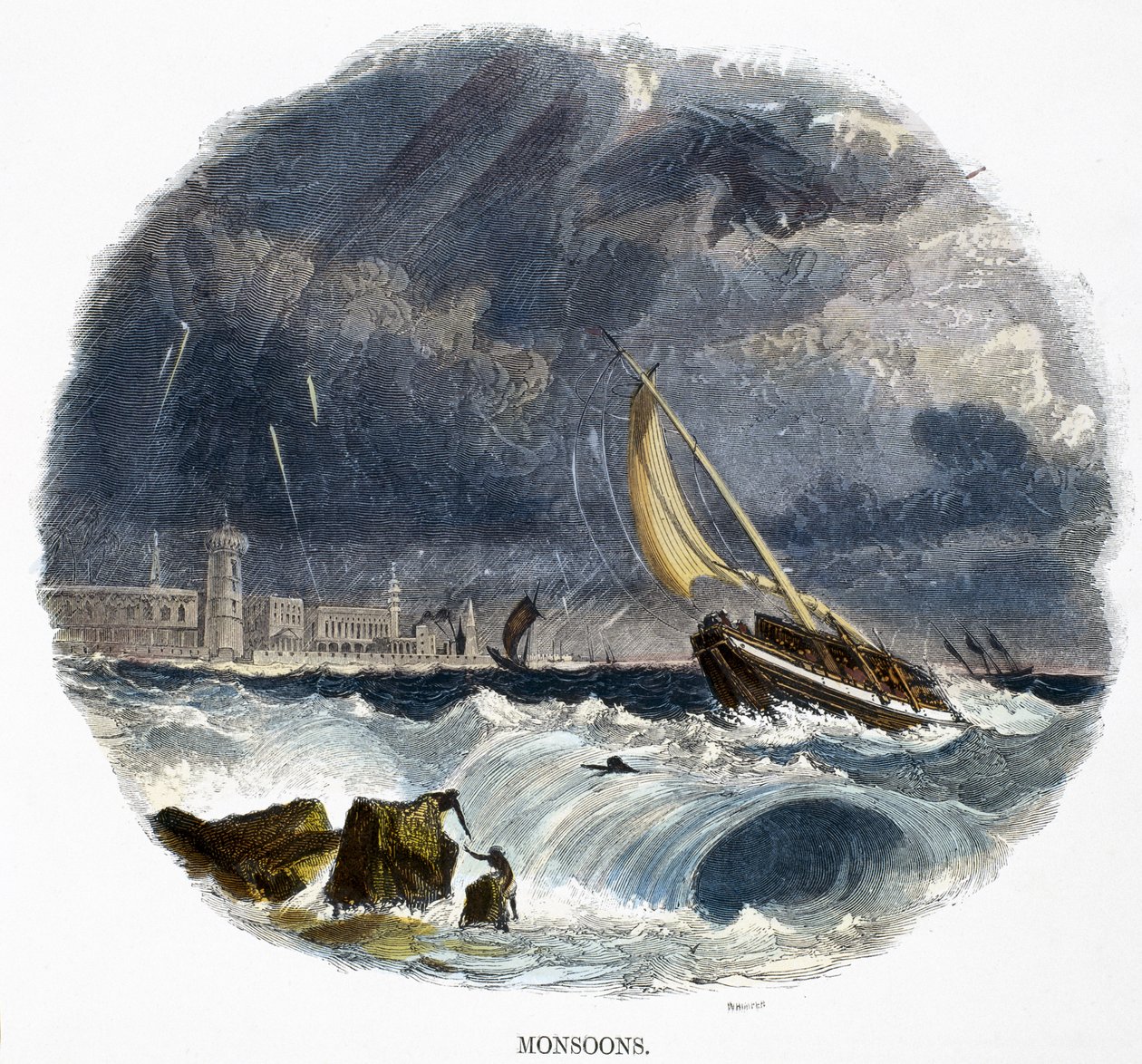 Monsoons, from Phenomena of Nature by Josiah Wood Whymper
