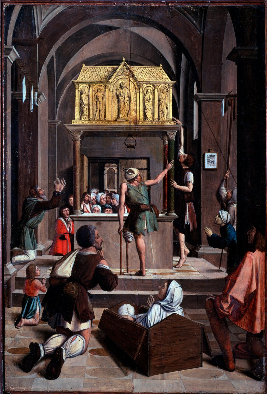 Life of St Sebastian: Pilgrims on the Tomb of St Sebastian by Josse (fl.1493 1508) Lieferinxe