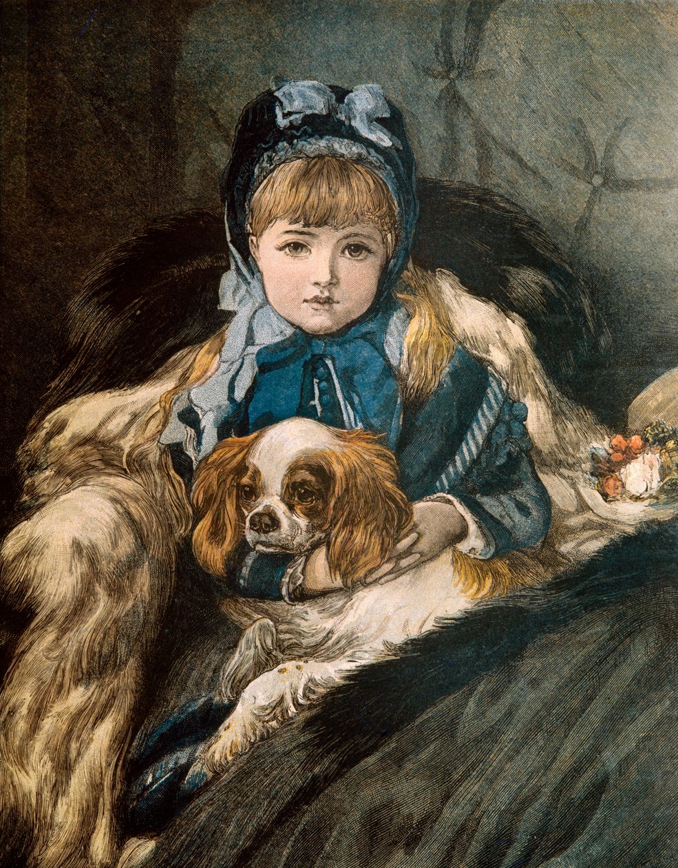 Young Girl and Her Dog by Josse Photo