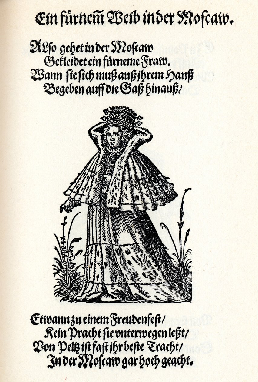 Noble Woman of Moscow. From the Frauentrachtenbuch Frankfurt by Jost Amman