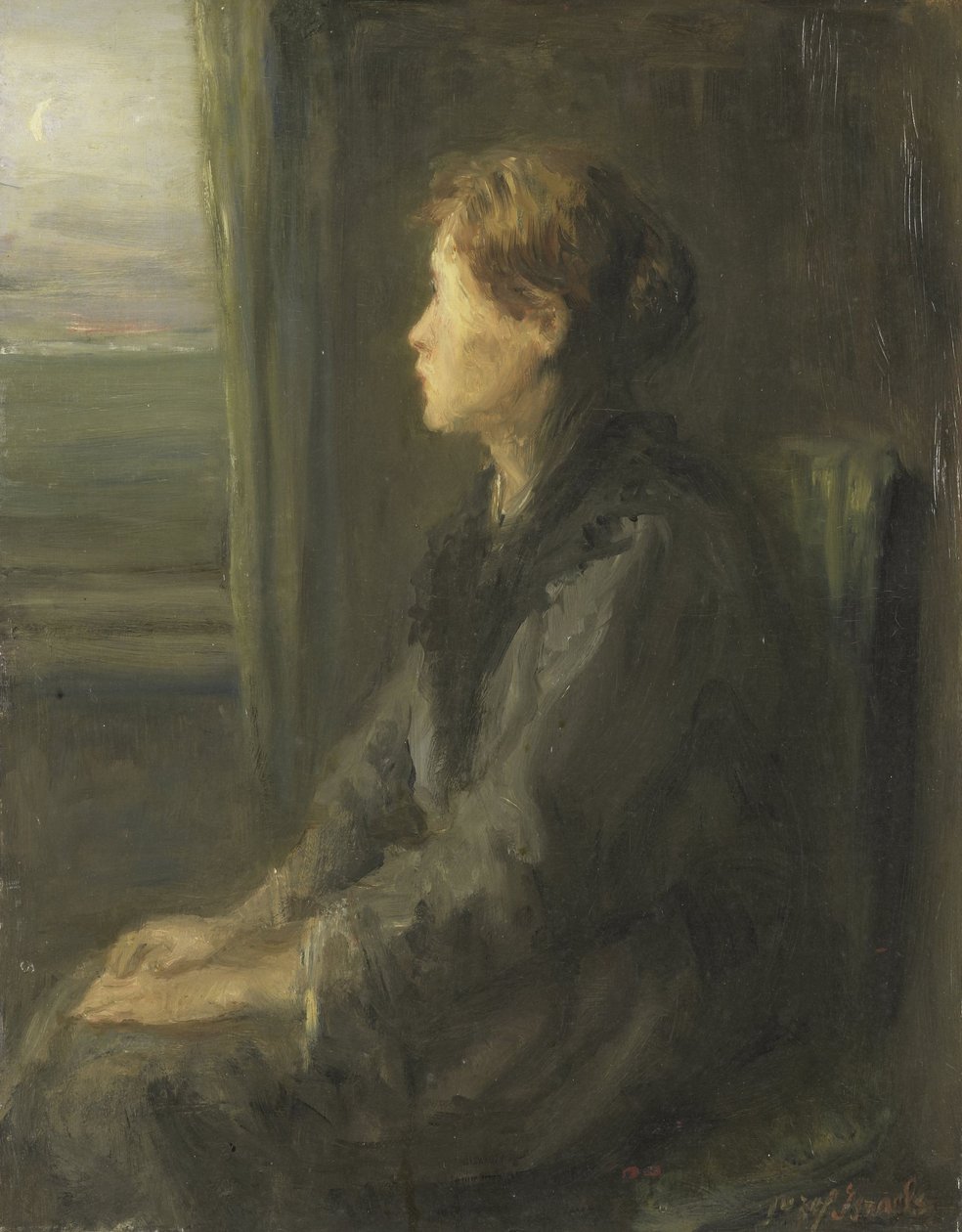 Woman at a Window by Jozef (1824-1911) Israels