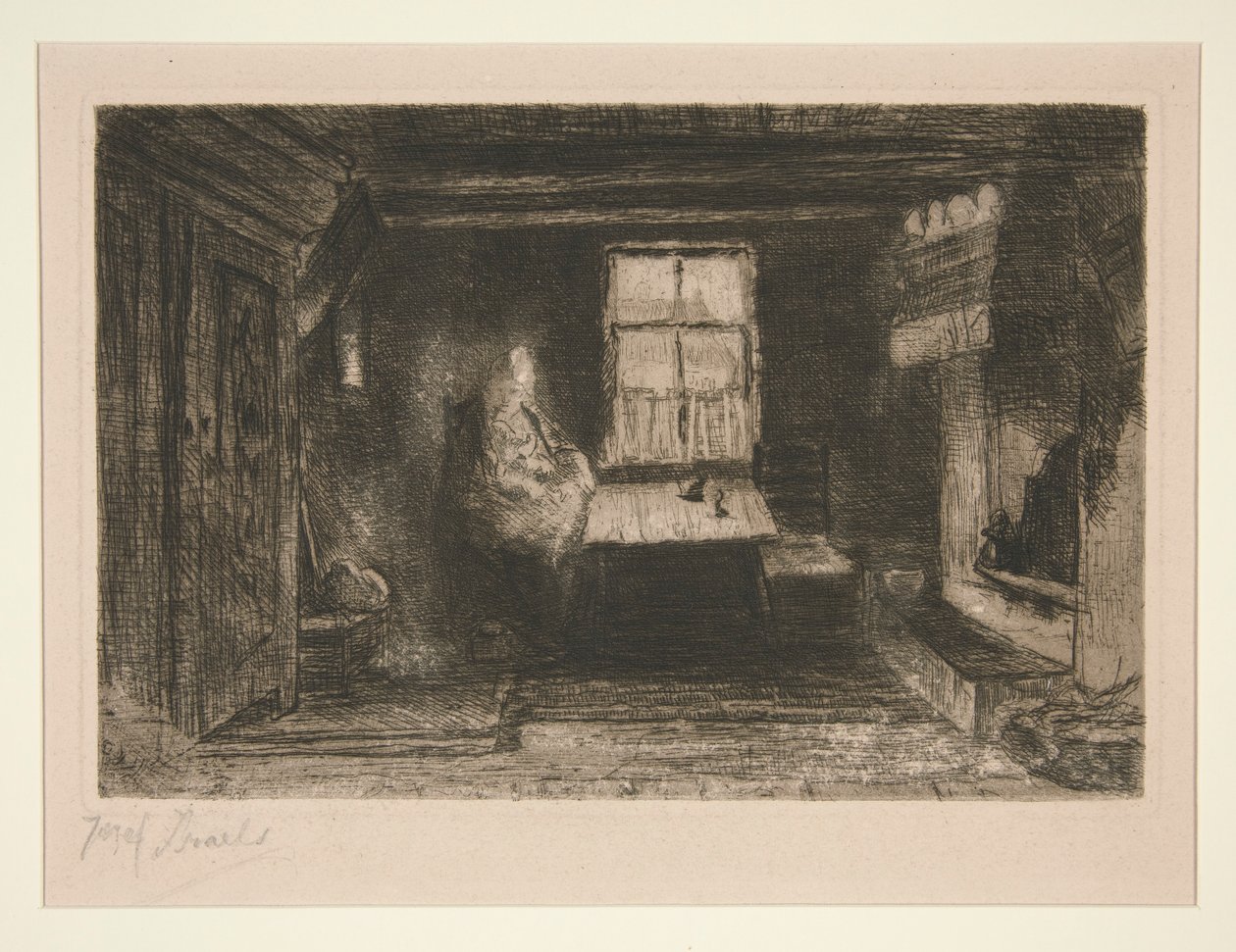 Mother and Child in Interior by Jozef Israëls