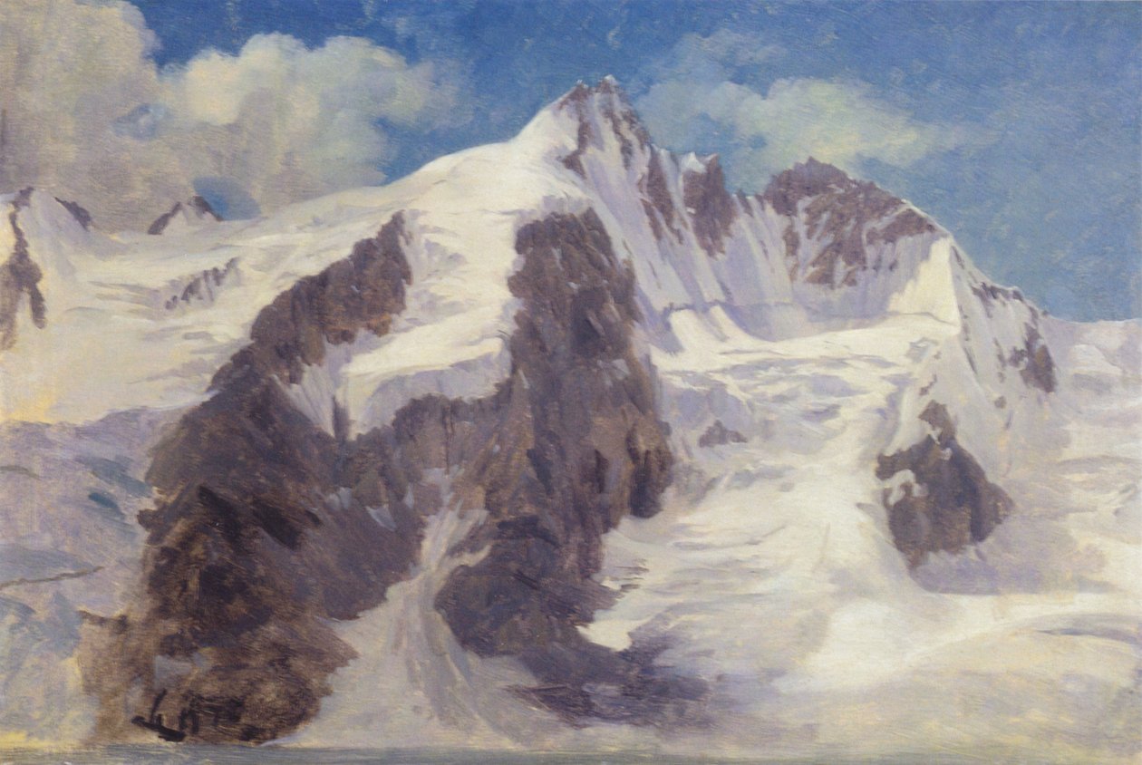 Snow-covered mountain peaks by Jørgen Sonne