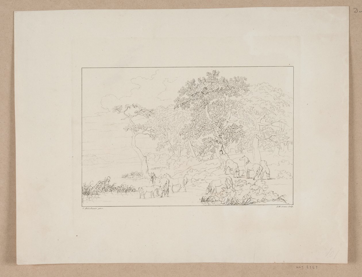 Horses by a Lake by Jørgen V. Sonne