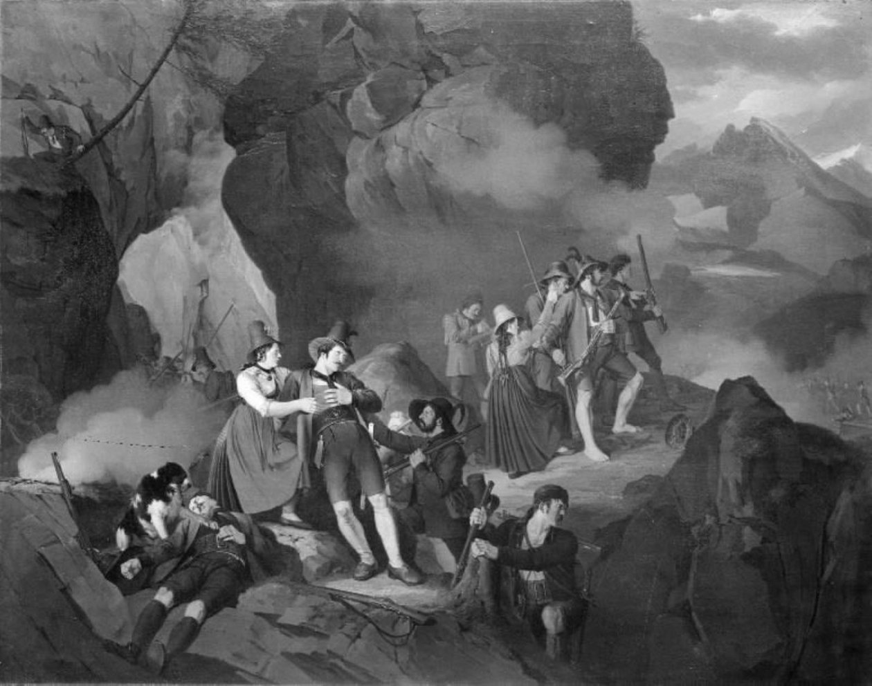 Tyrolese Fighting the French in the Mountains by Jørgen V. Sonne