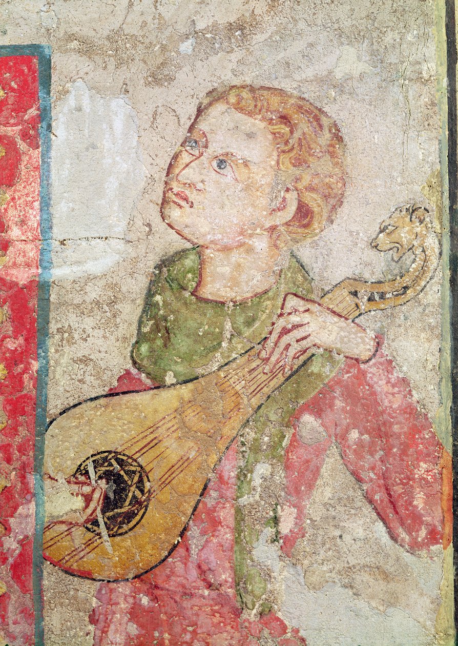 The Female Saints at the Tomb and the Resurrection, detail of the Mandore Player by Juan Oliver