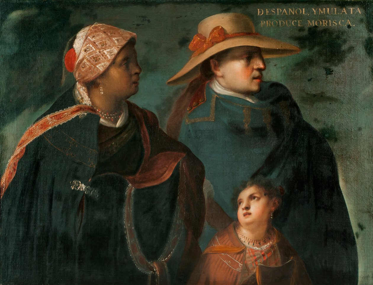 Spaniard and Mulatta Produce a Morisca, c.1715 by Juan Rodríguez Juárez