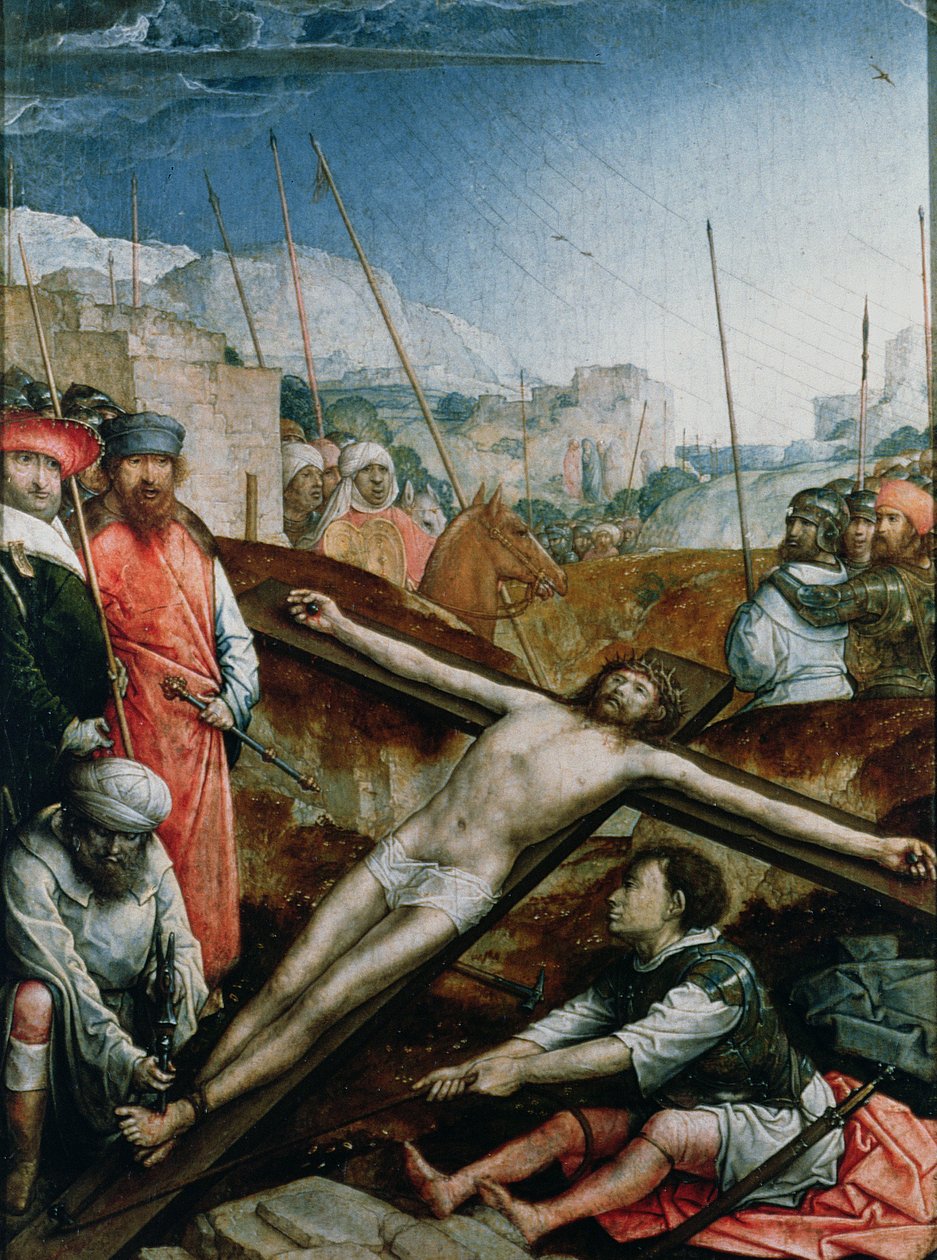 Christ Raised on the Cross, 1496-1504 by Juan de Flandes