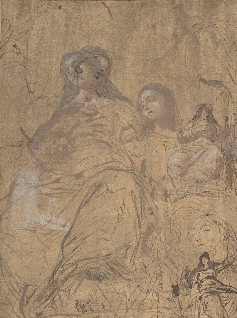 Studies for the Assumption of the Virgin, 1657-60 by Juan Carreño de Miranda