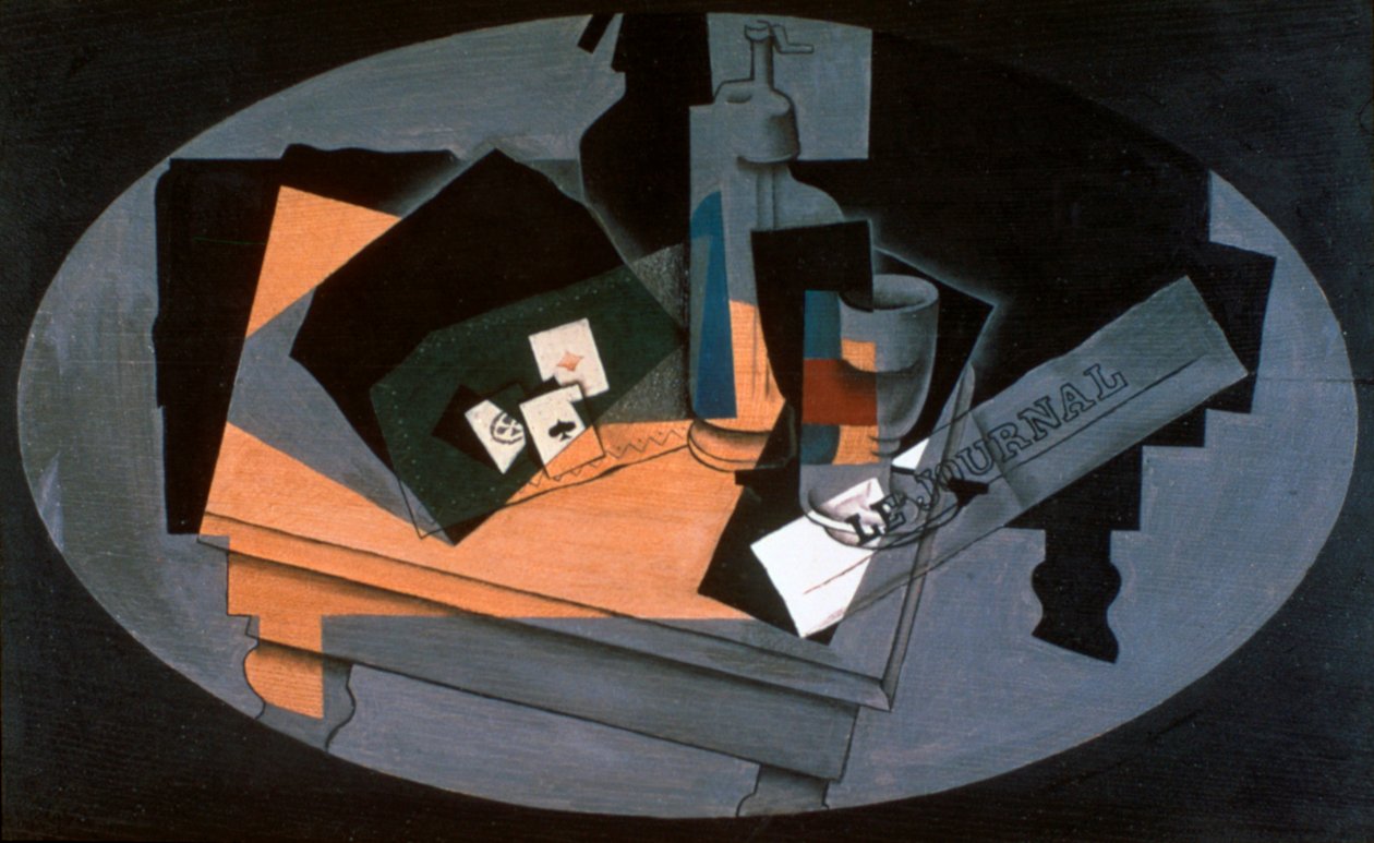 Playing Cards and Siphon by Juan Gris