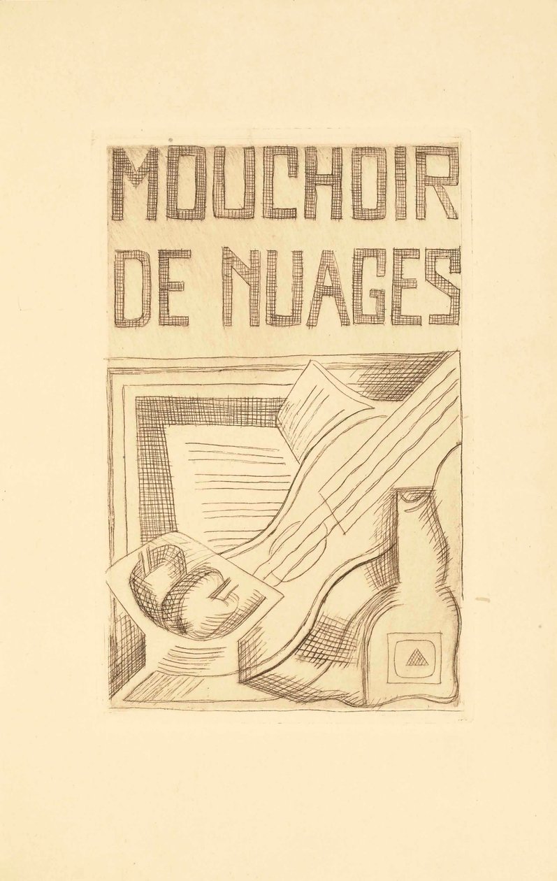 Title page for Mouchoir de Nuages by Tristan Tzara, 1925 by Juan Gris