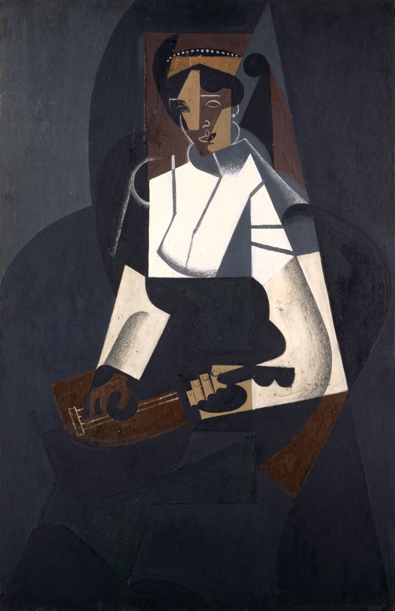 Woman with Mandolin, after Corot, 1916 by Juan Gris