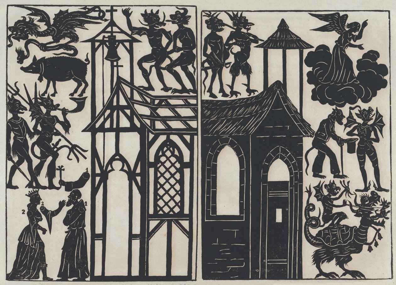 Sheet 5 of figures for Chinese shadow puppets, 1859 by Juan Llorens