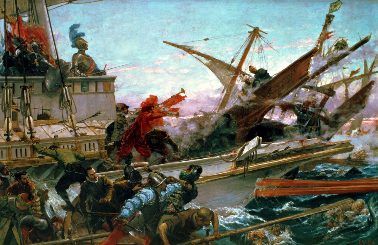 The Naval Battle of Lepanto, waged by Don John of Austria in 1571 by Juan Luna y Novicio