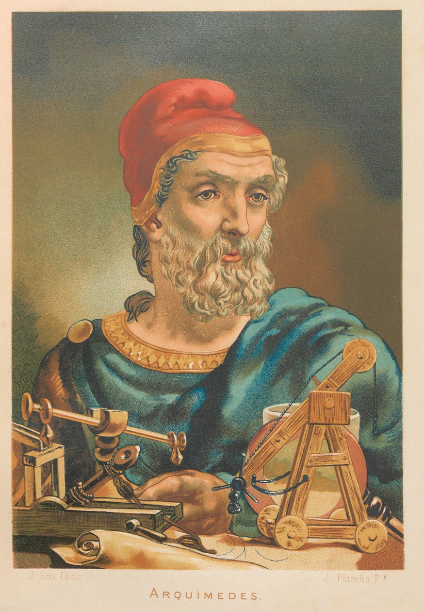 Archimedes of Syracuse. From: La ciencia y sus hombres, 1879.  by Juan Planella y Rodríguez