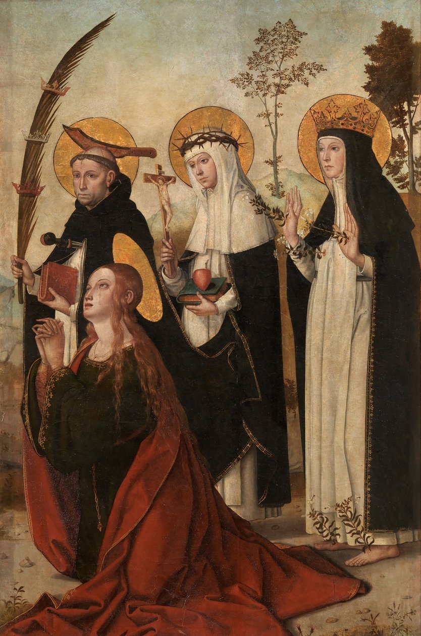 Mary Magdalene, Peter of Verona, Catherine of Siena and Margaret of Hungary by Juan de Borgoña