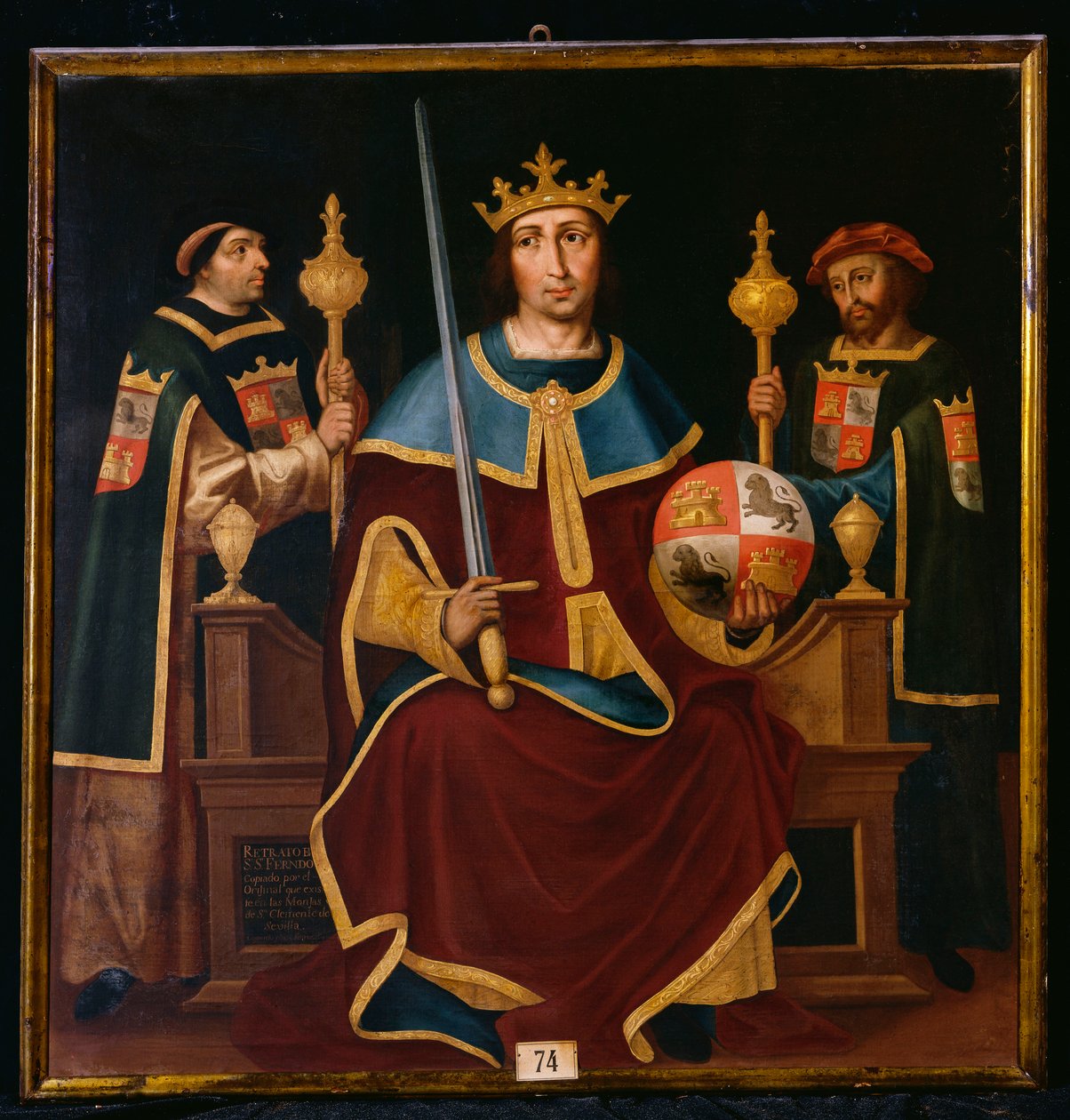 Saint Ferdinand Enthroned with Two Courtiers by Juan de Juanes