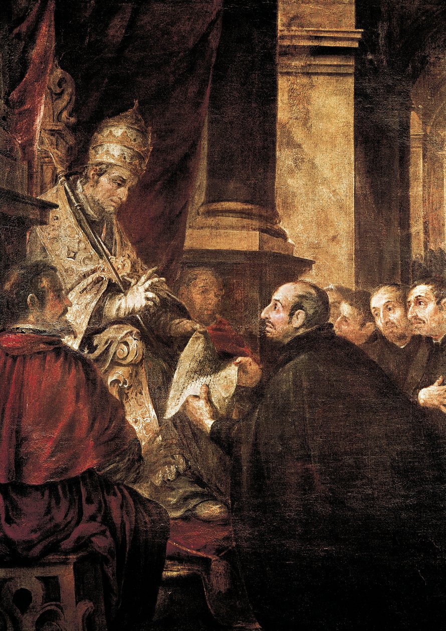Saint Ignatius of Loyola Receiving the Bull of the Order of Jesuits from Pope Paul III by Juan de Valdes Leal
