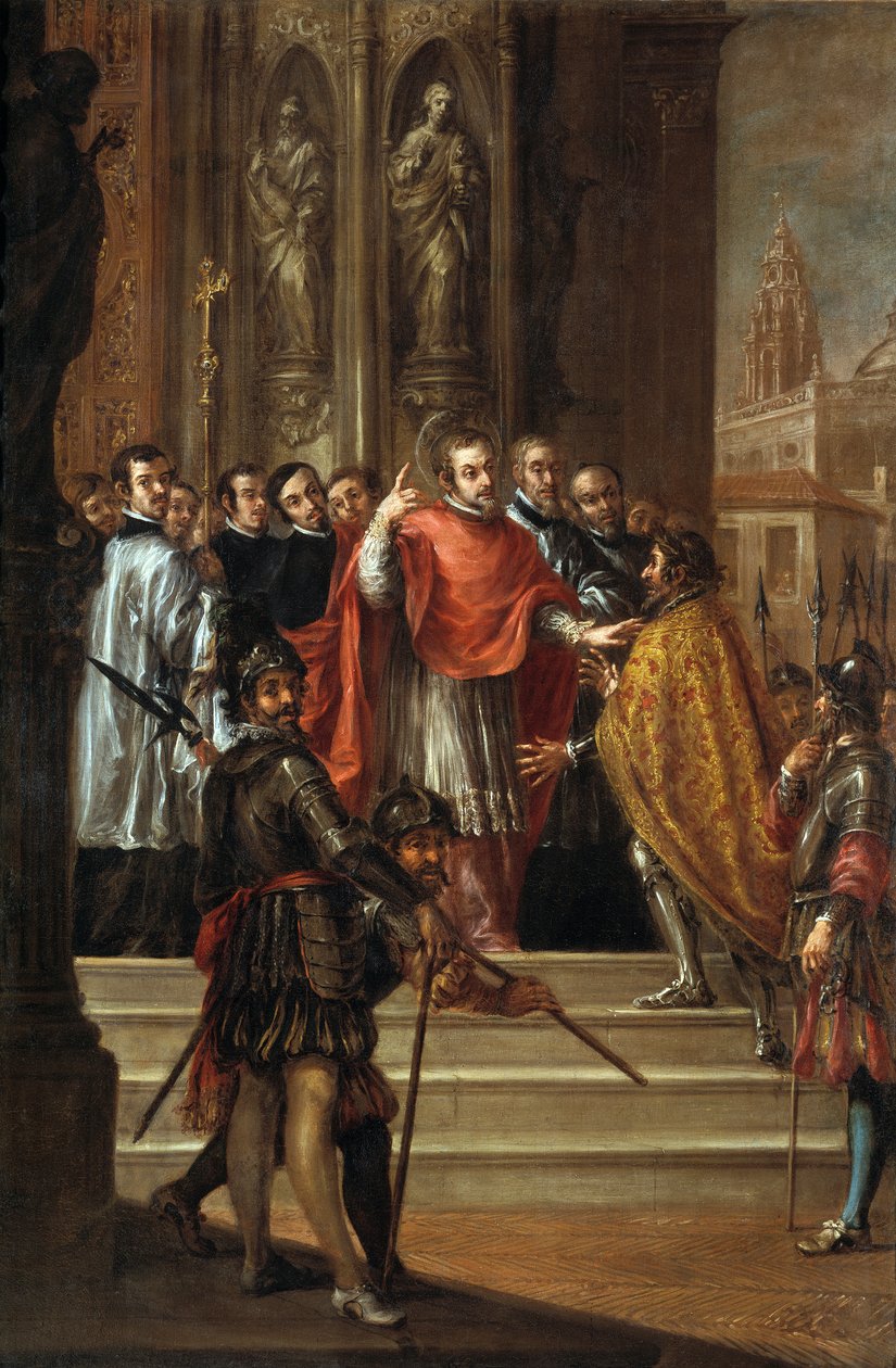 St. Ambrose Denying the Emperor Theodosius the Entrance into the Church, c.1673 by Juan de Valdes Leal