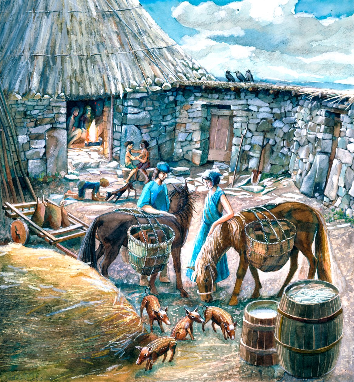 Chysauster Ancient Village, 1st-2nd Century, c. 1990-2010 by Judith Dobie
