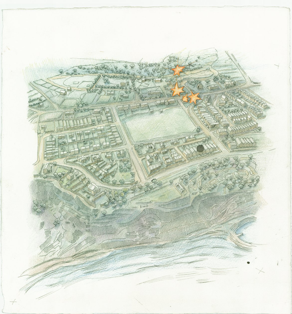 German naval bombardment of Scarborough, North Yorkshire, 1914 by Judith Dobie