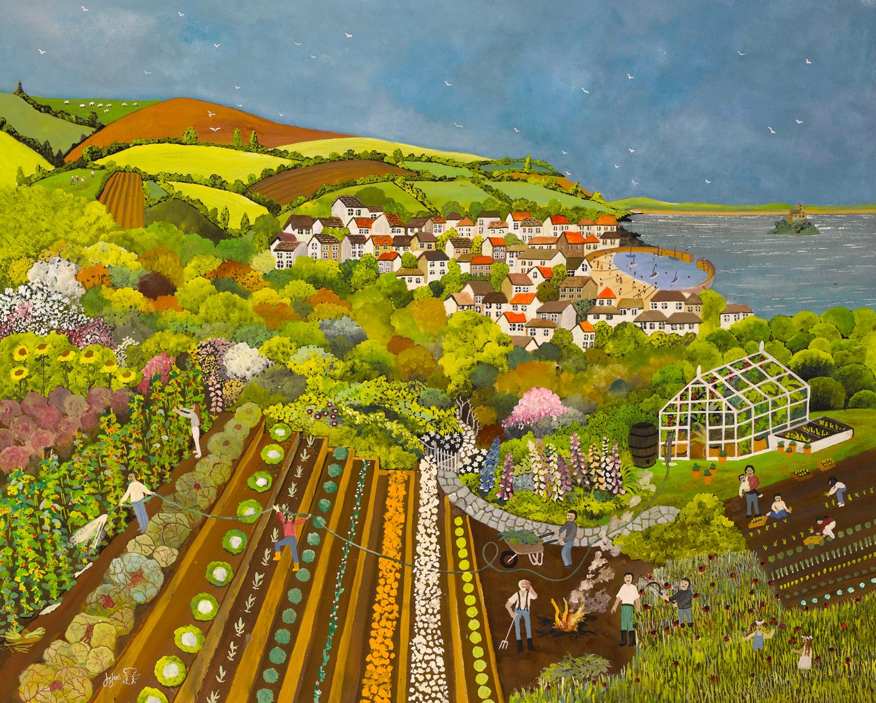 Allotment above Mousehole by Judy Joel
