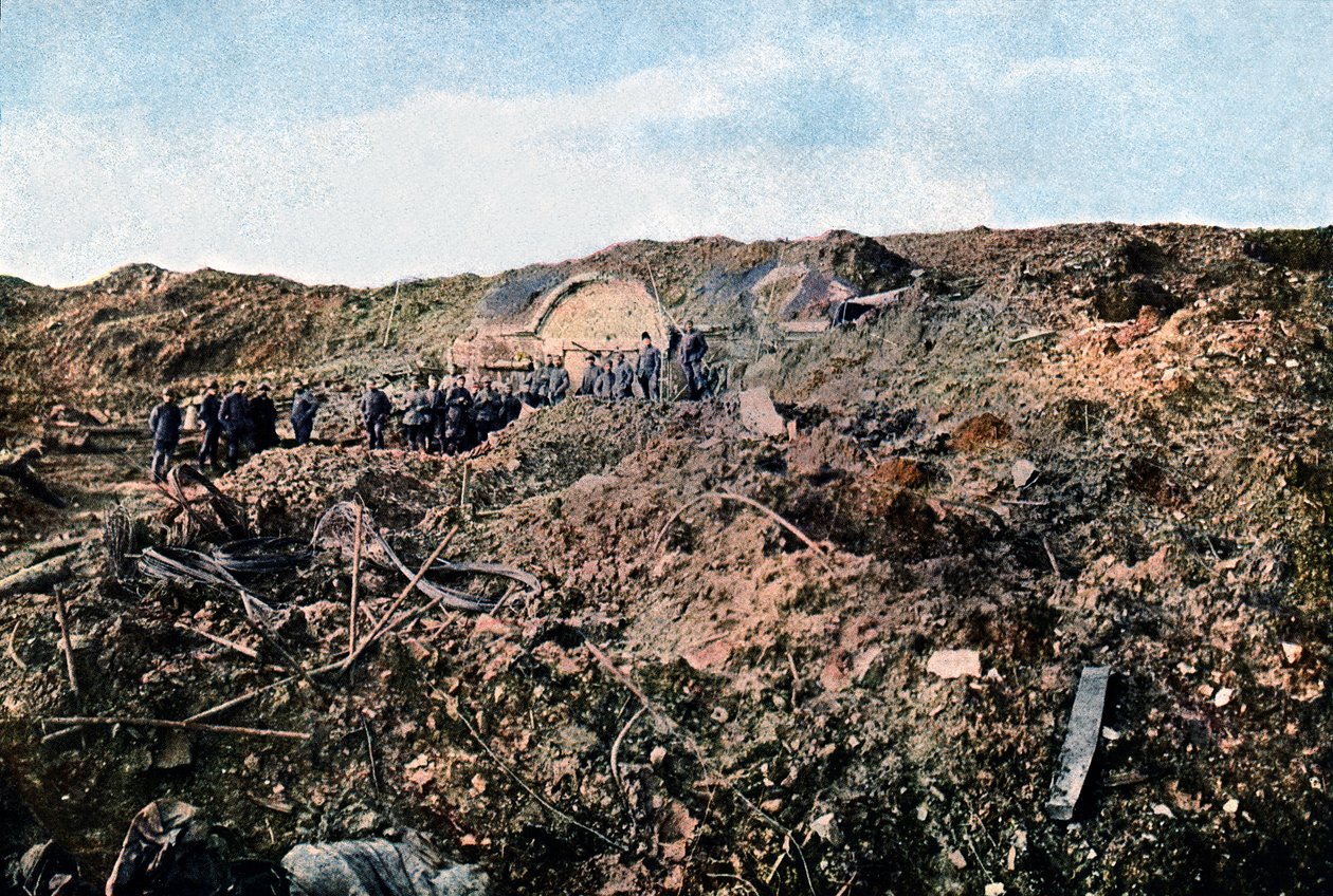 Soldiers in the Fort de Souville which was Destroyed by German Artillery by Jules Gervais Courtellemont