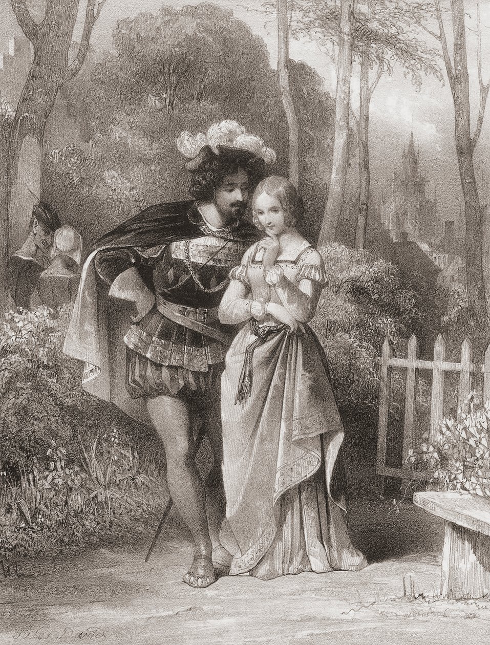 Faust and Gretchen by Jules (after) David