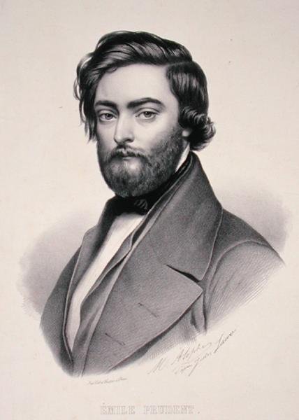 Portrait of Emile Prudent (1817-63) engraved by Marie Alophe (1812-83) by Jules (after) Laure