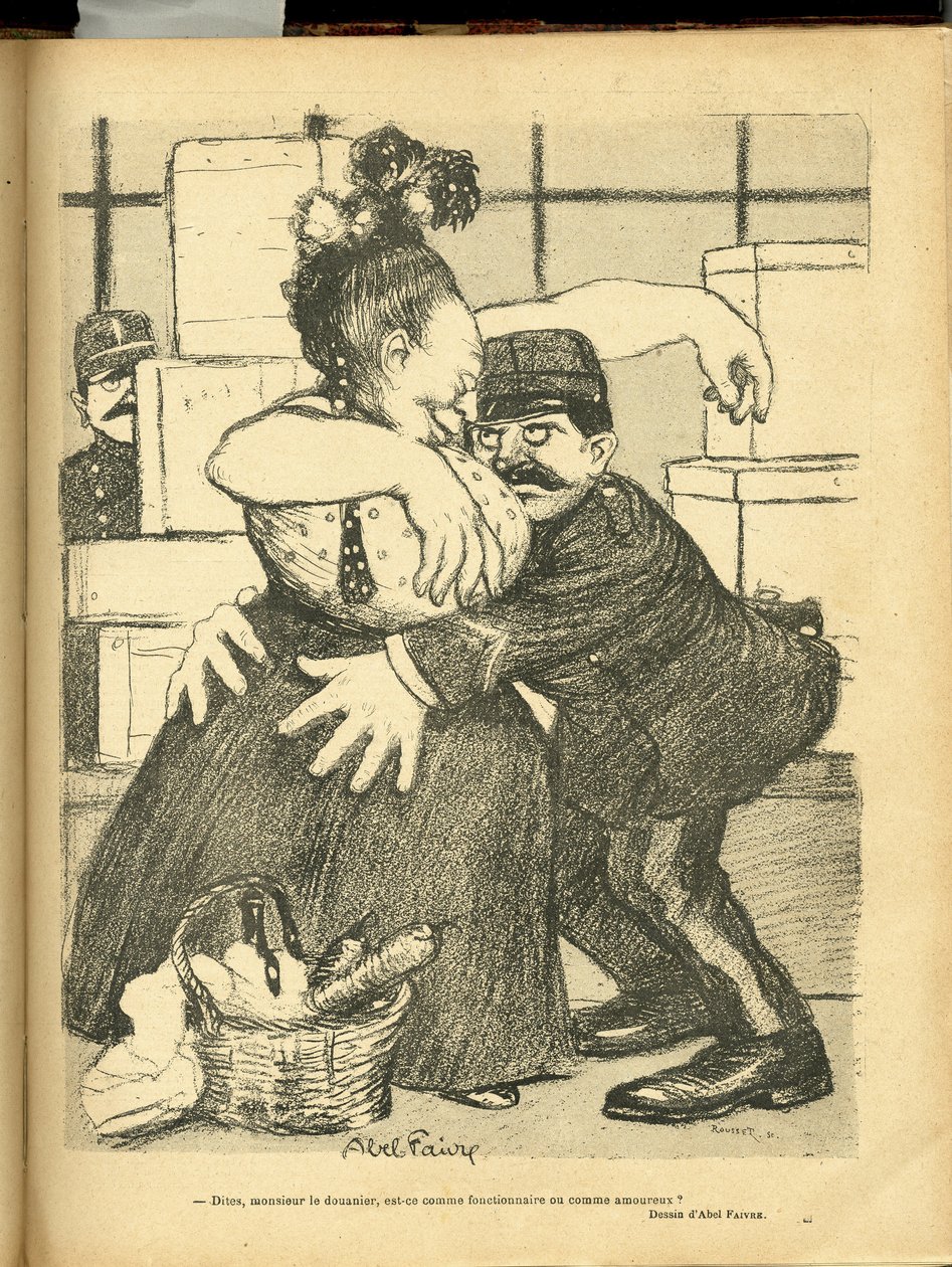 Illustration by Abel Faivre in Le Rire by Jules Abel Faivre