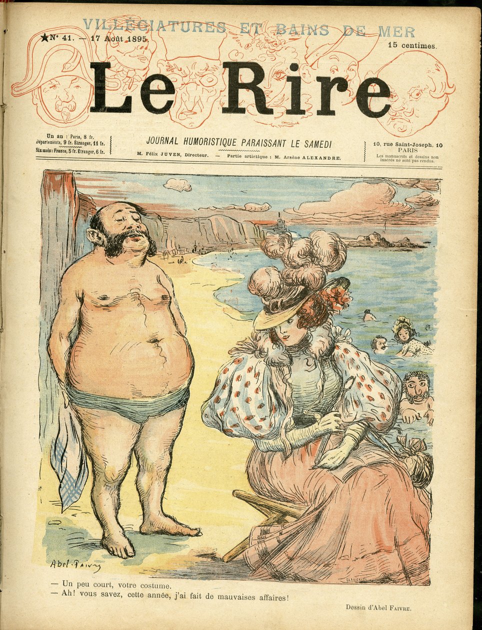 Illustration of Abel Faivre (1867-1945) for the Cover of Le Rire by Jules Abel Faivre