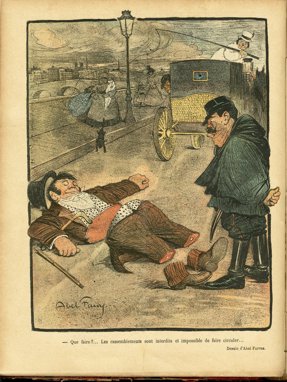 Illustration of Abel Faivre (1867-1945) in Le Rire by Jules Abel Faivre