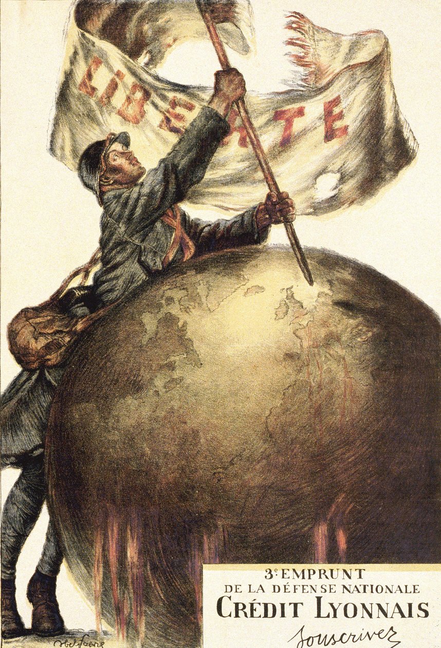 Third loan of Défense Nationale du Crédit Lyonnais: “Subscribe” by Jules Abel Faivre