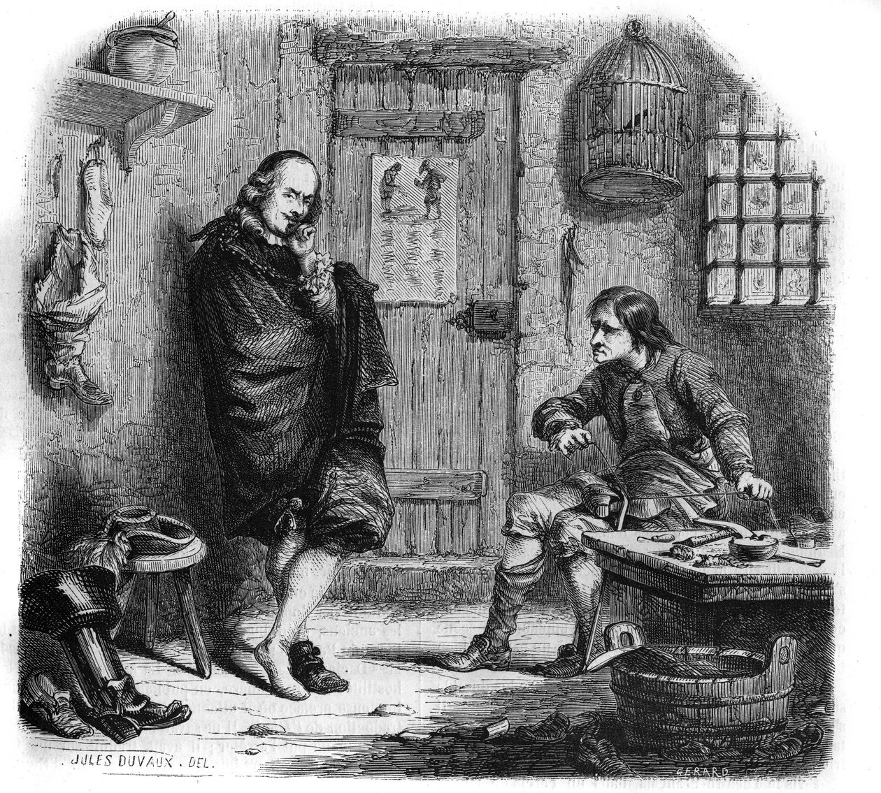 Pierre Corneille (1606-1684) at the saver. Engraving by Jules Duvaux by Jules Antoine (after) Duvaux